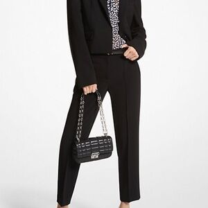 Express high waisted crepe trousers. Size 8, pleated, regular ankle length